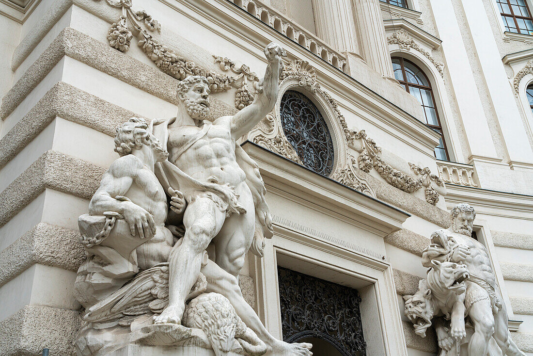 Sculpture at entrance to Hofburg, UNESCO World Heritage Site, Vienna, Austria, Europe