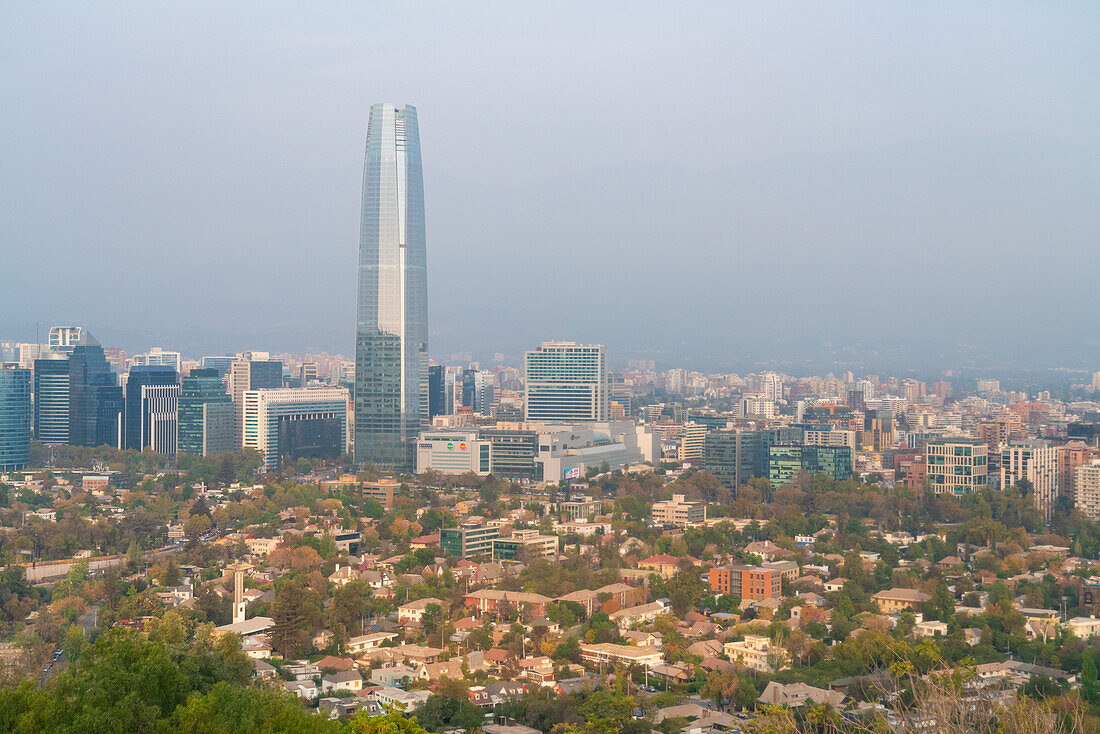 Providencia with Gran Torre Santiago, Santiago Province, Santiago Metropolitan Region, Chile, South America
