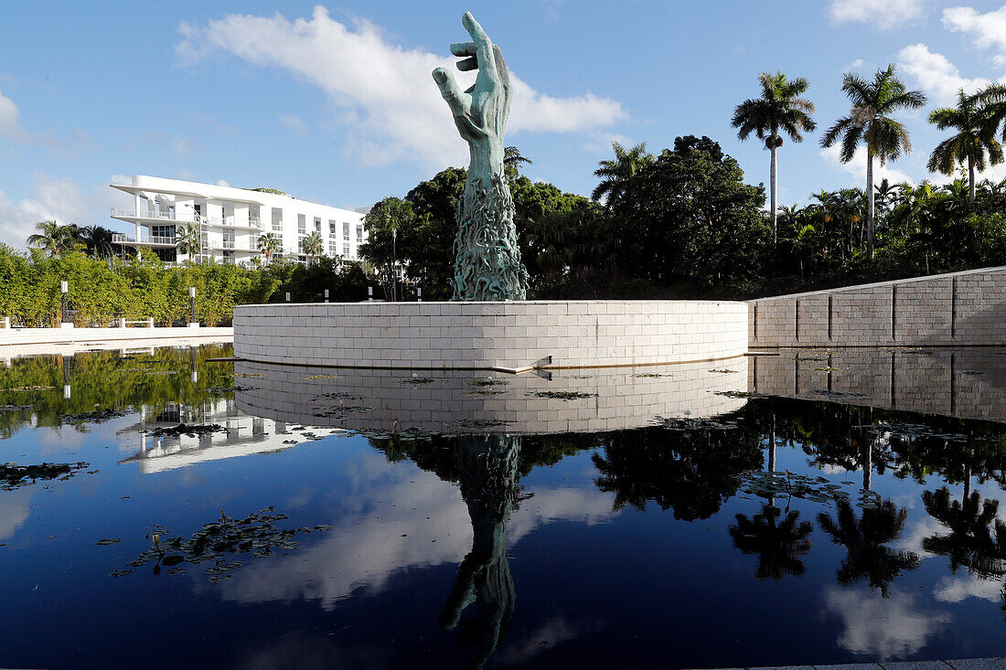The Sculpture of Love and Anguish, the centerpiece of the Jewish Holocaust Memorial, by Kenneth Treister, Miami Beach, Miami, Florida, United States of America, North America