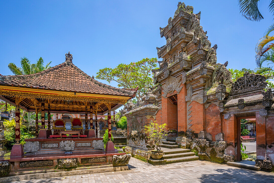 Blick auf den Ubud-Palast, Puri Saren Agung-Tempel, Ubud, Kabupaten Gianyar, Bali, Indonesien, Südostasien, Asien