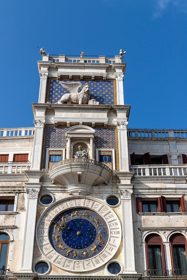 Glockenturm auf der Piazza San Marco, UNESCO-Weltkulturerbe, Venedig, Venetien, Italien, Europa