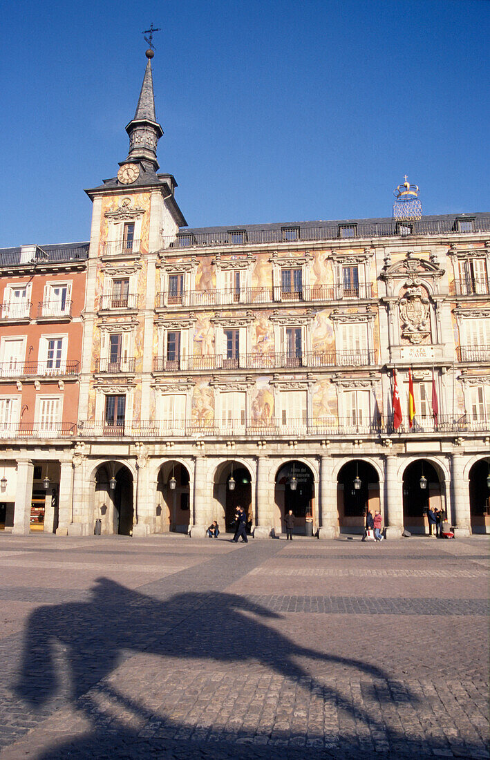 Shadow Of Equestrian Statue In Plaza Major