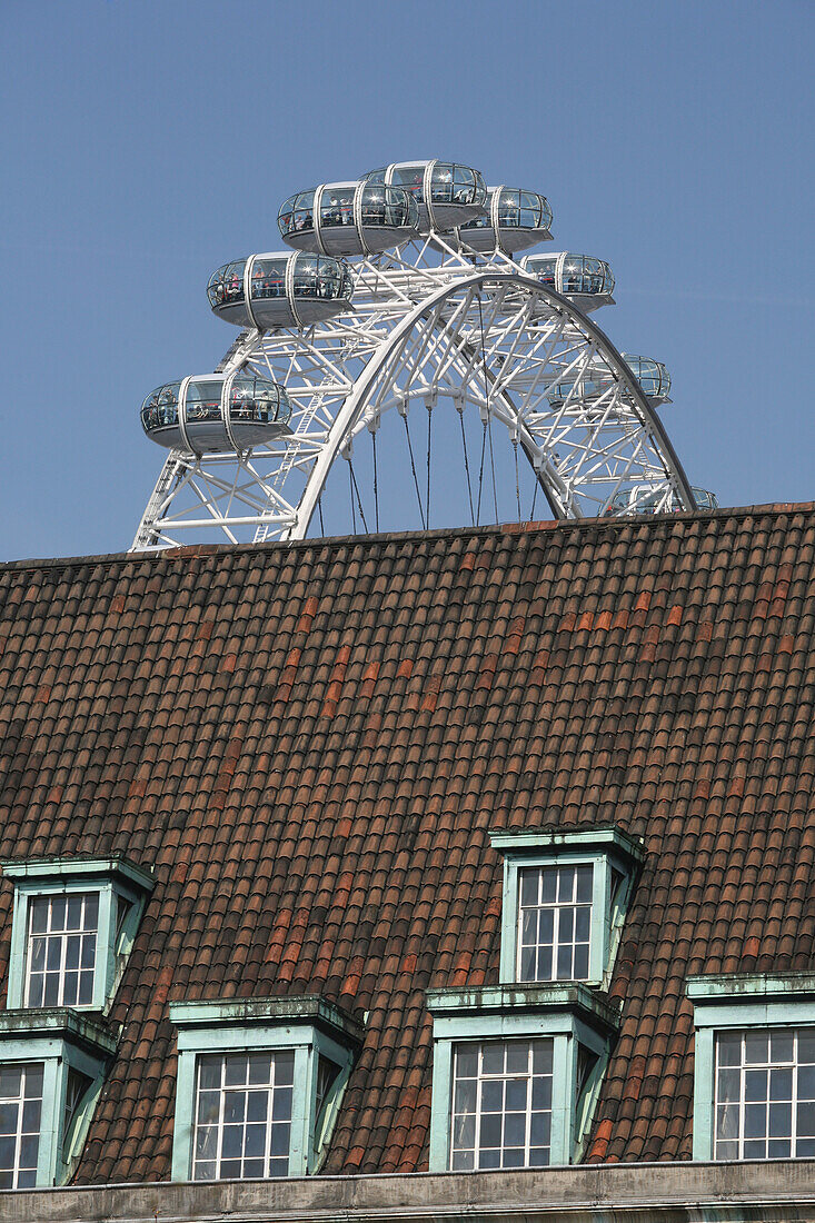 Millenium Wheel Behind Rooftop