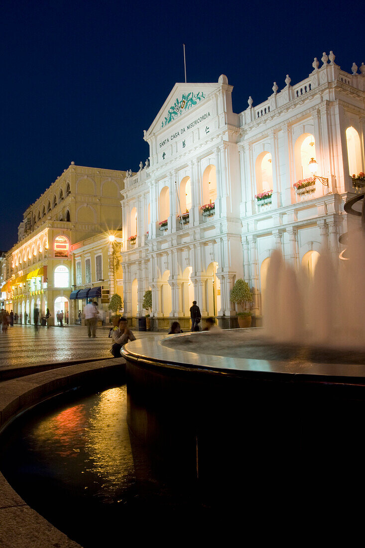 Fountain At Senate Square At Night