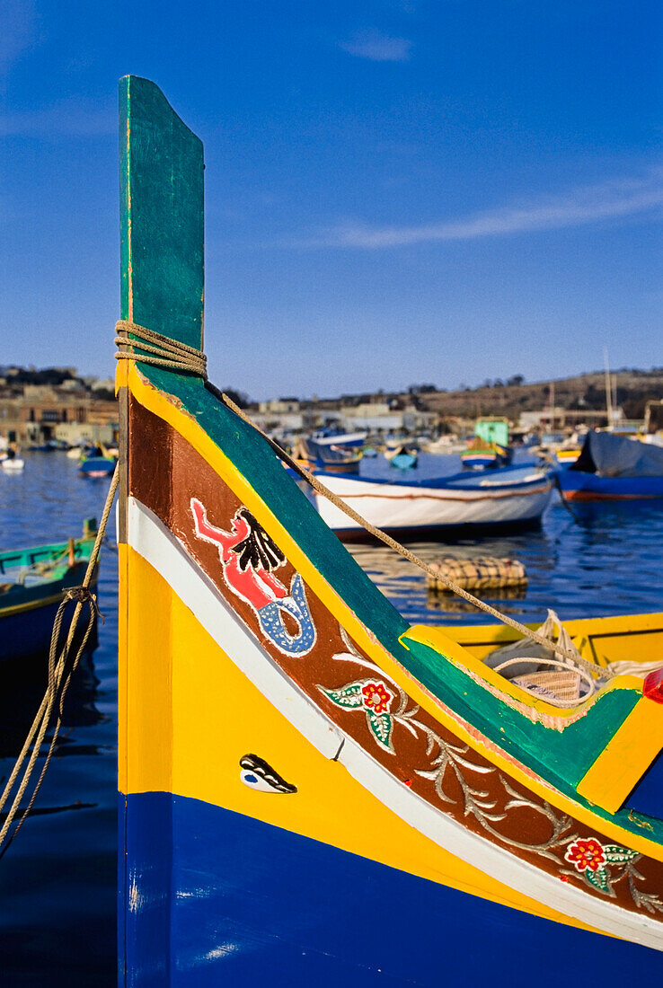 Traditional Fishing Boat In Luzzu Harbor