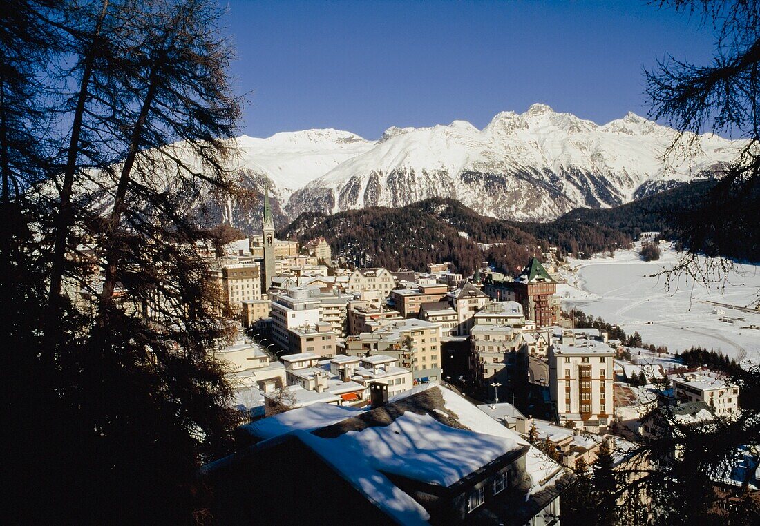 Elevated View Of St Moritz