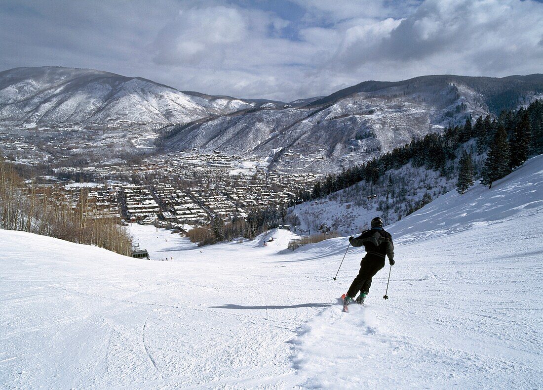 Person Skiing On Aspen Mountain