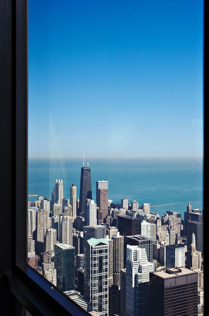 View Of Cityscape From Sears Tower Observation Deck, Elevated View