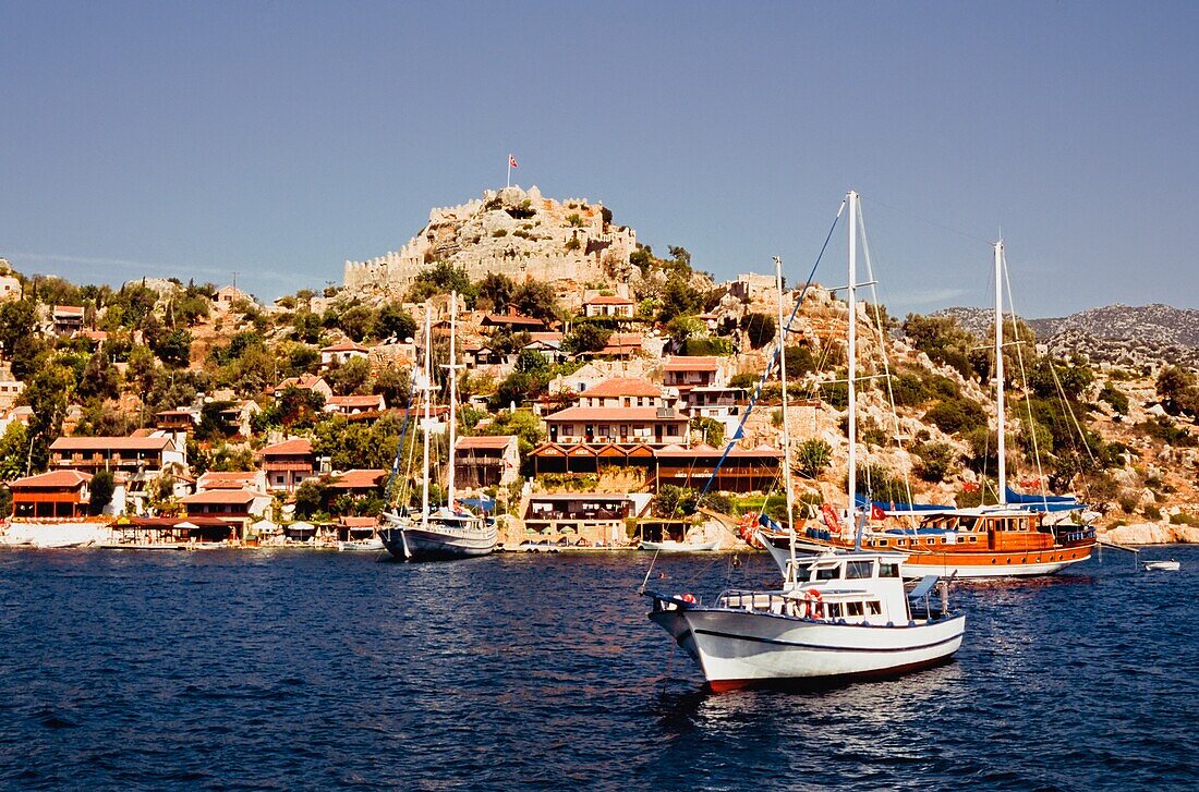 Gulet Boat Anchored In Kas
