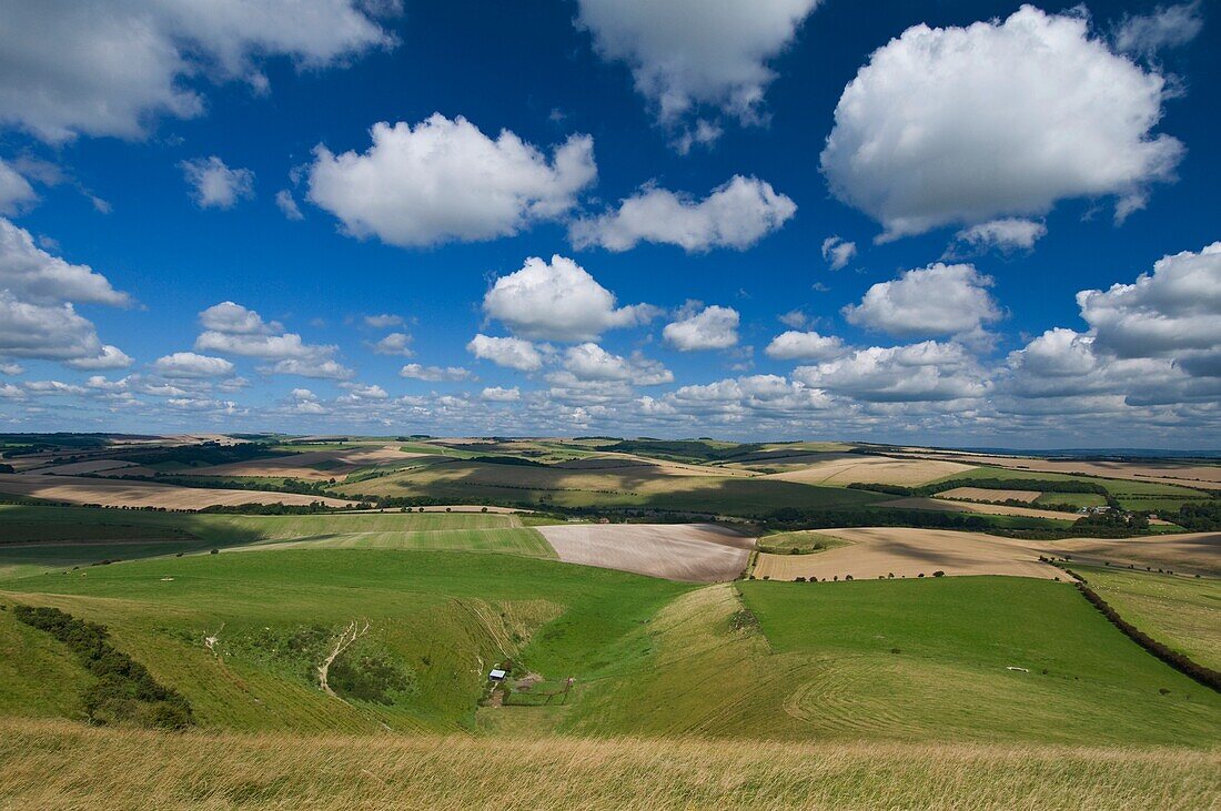 Elevated View Of The South Downs Near Lewes