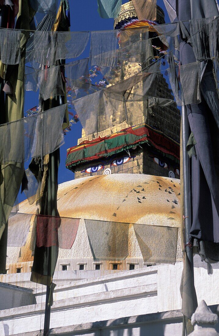 Boudhanath Stupa Through Prayer Flags
