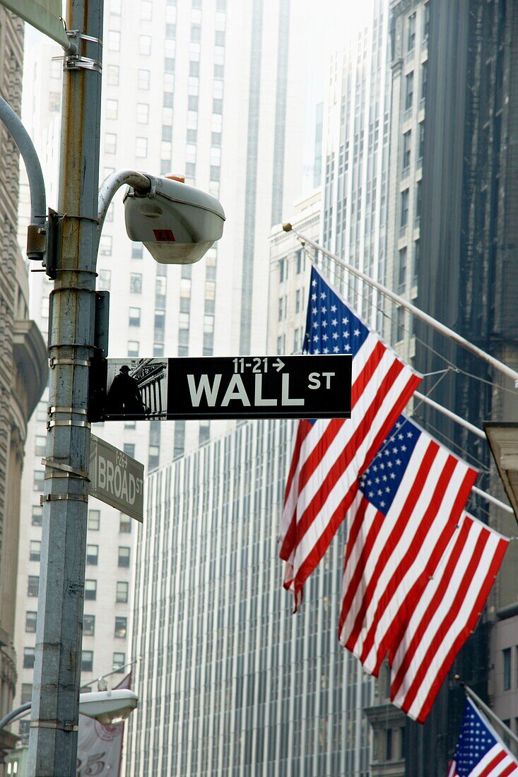 Wall Street Sign In Lower Manhattan