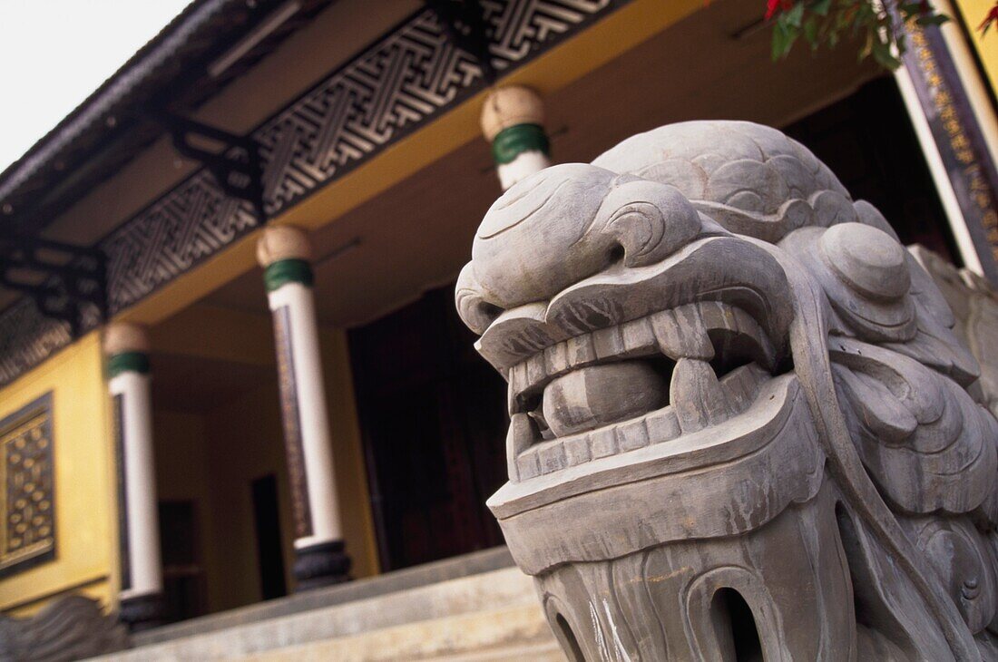 Stone Dragon In Front Of Thien Vuong Pagoda