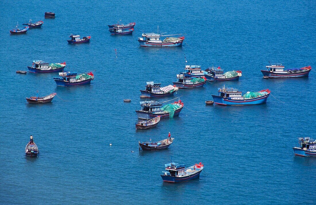 Aerial View Of Fishing Boats