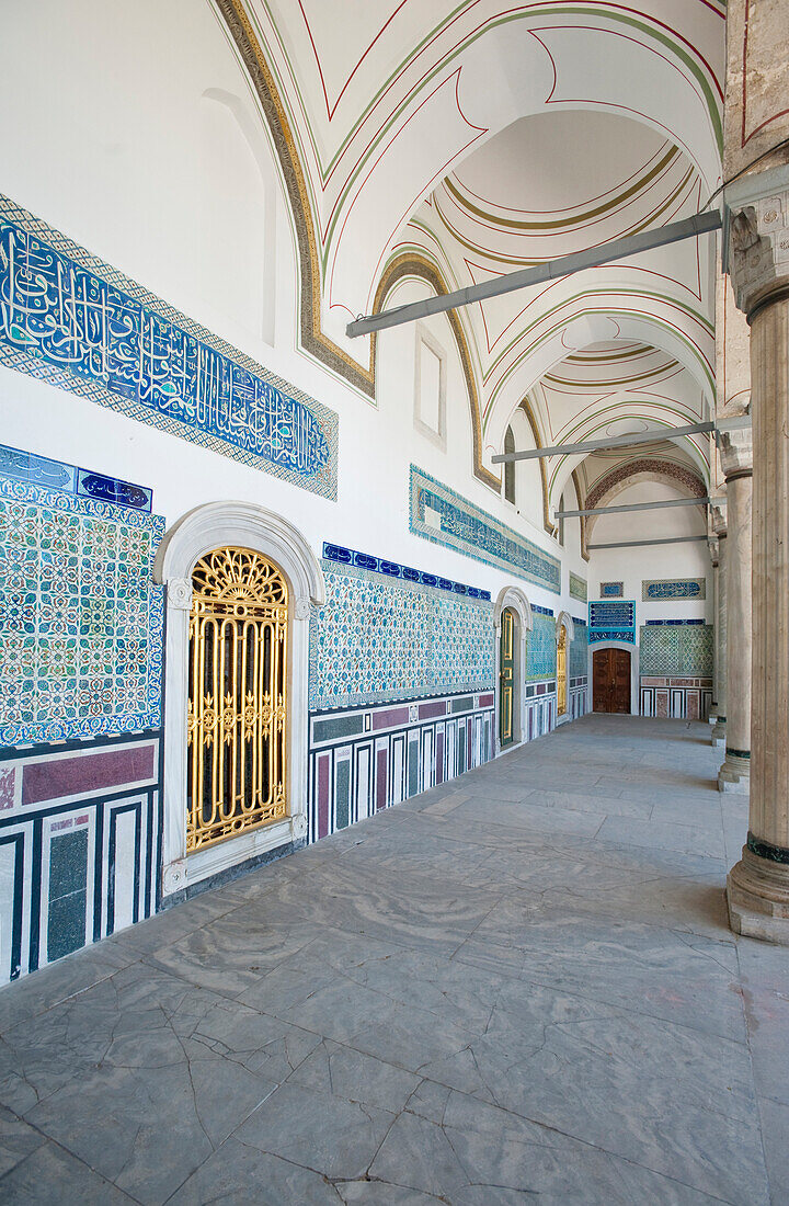 Turkey, Tokapi Palace with blue tiled walls; Istanbul