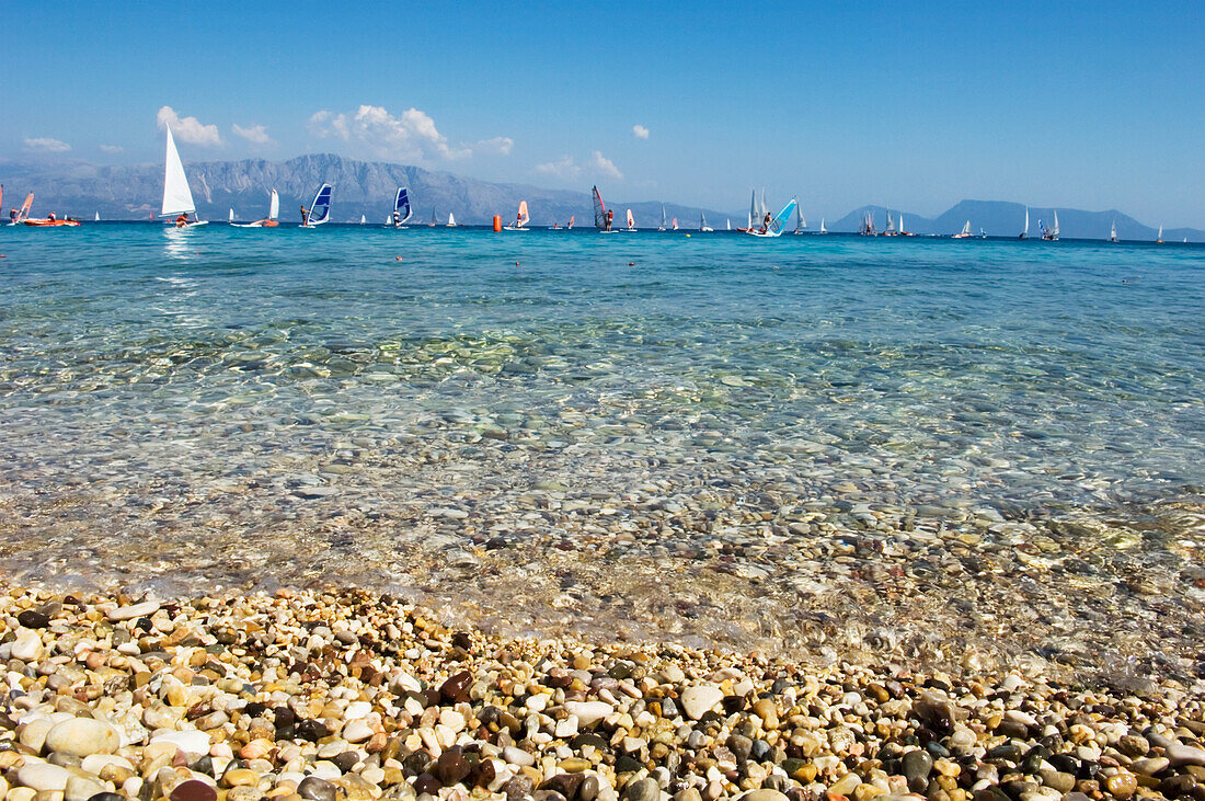 People Windsurfing, Lefkas,Ionian Islands,Greece