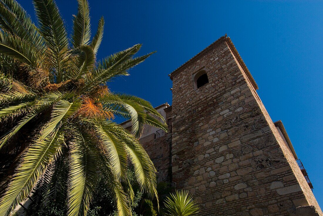 The Alcazaba Tower,Low Angle View, Malaga,Andalucia,Spain