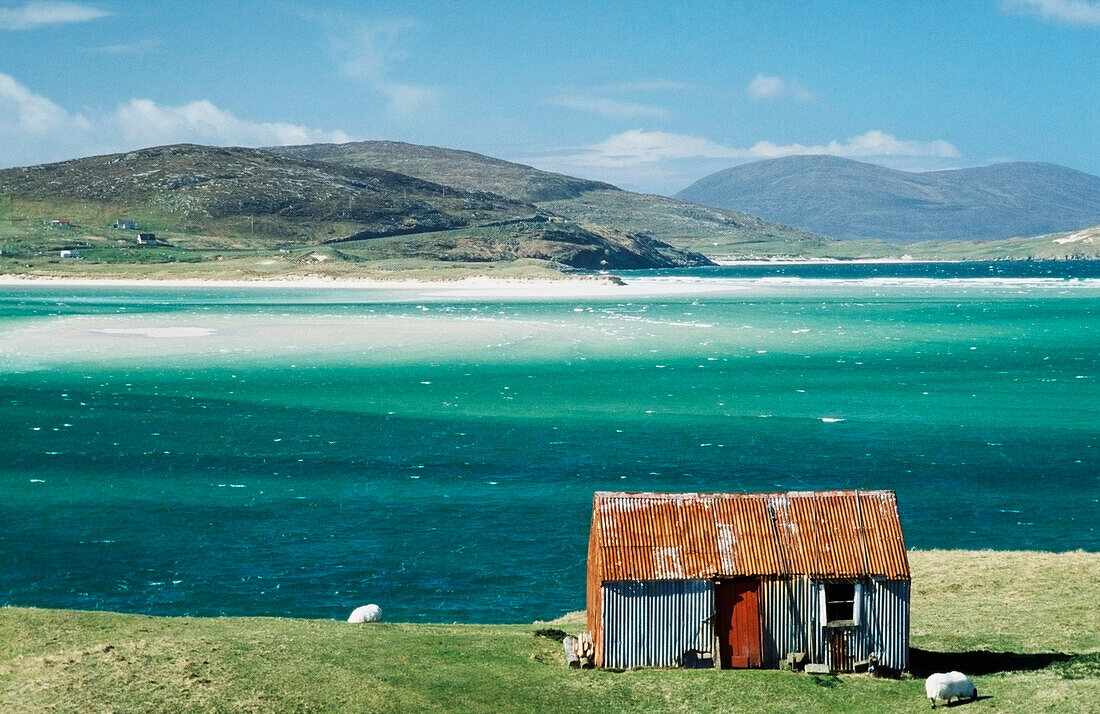 Hütte an der Westküste der Isle Of Harris, Losgaintir, Schottland