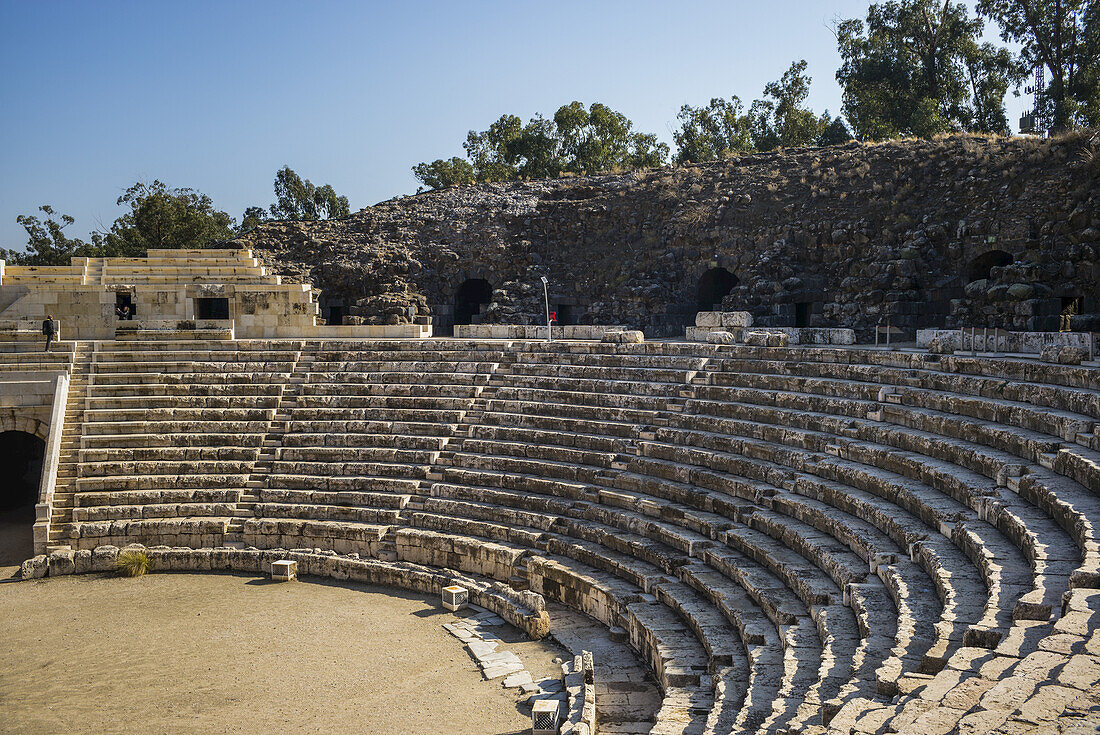 Ruins Of An Amphitheatre In Beit Shearim National Park; Beit Shean, North District, Israel