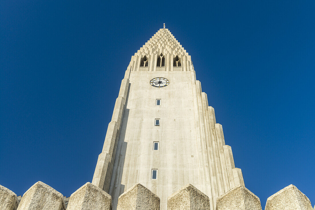 Architectural detail of the Hallgrimur church; Reykjavik, Iceland