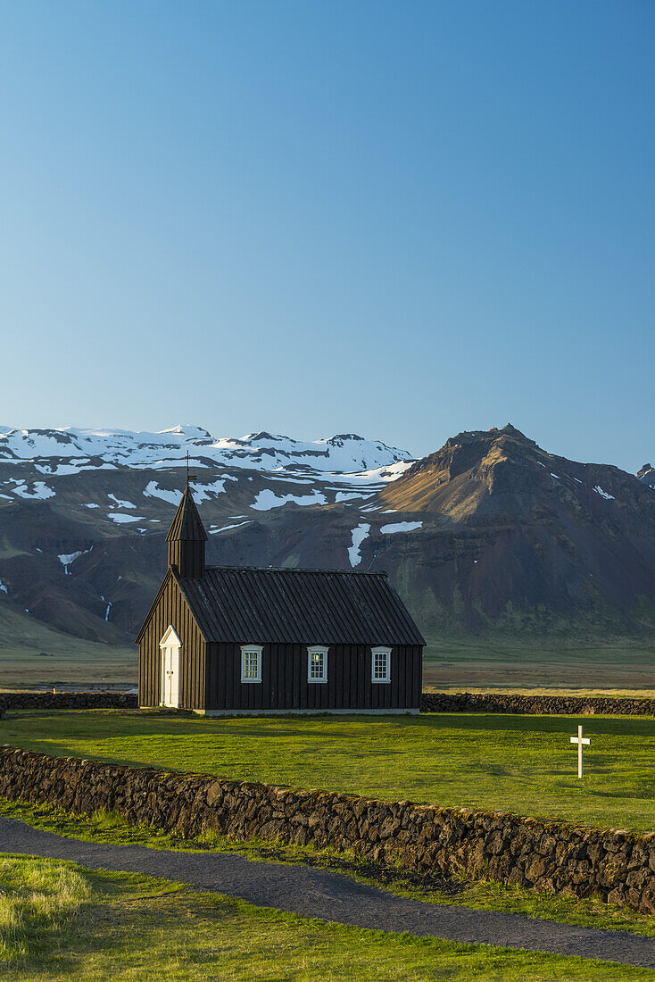 Small church on the Snaefellsnes peninsula; Budir, Iceland