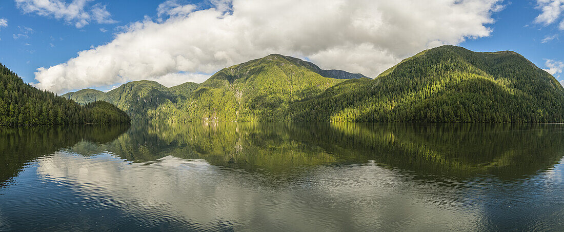 Scenic view of the Great Bear Rainforest area; Hartley Bay, British Columbia, Canada