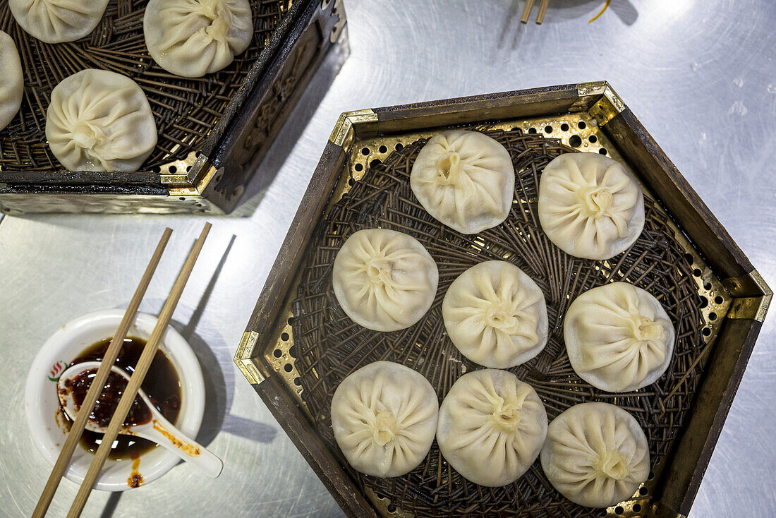 Traditional Chinese food at the famous food market in the Muslim Quarter; Xian, Shaanxi Province, China