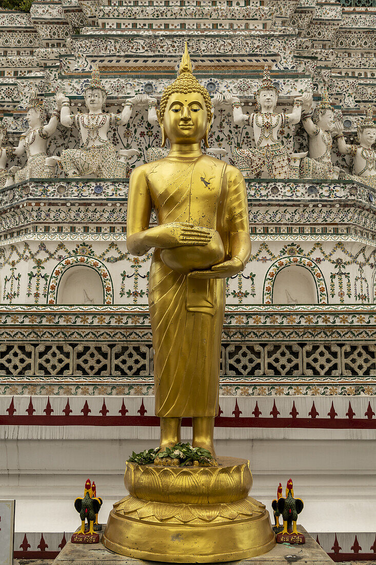 Golden Buddha statue at Temple of Dawn; Bangkok, Thailand