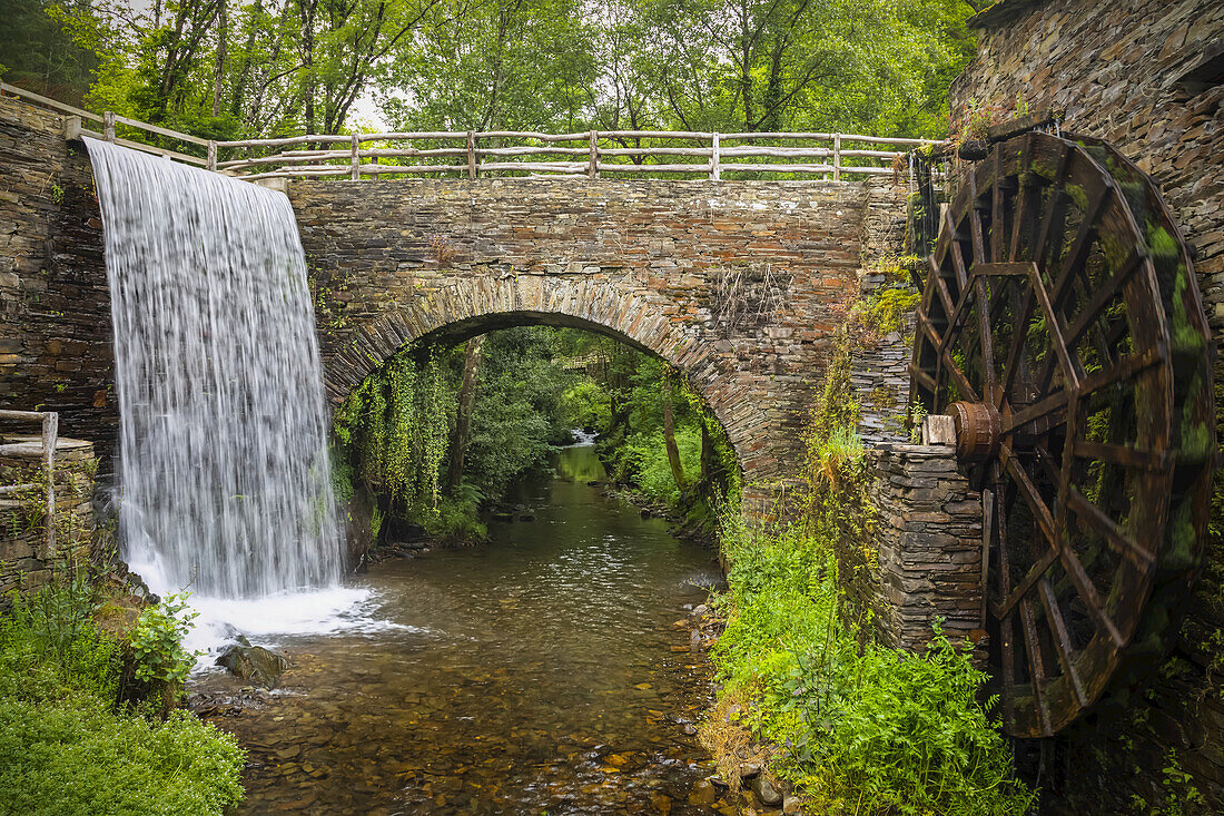 Watermill and waterfall; Spain