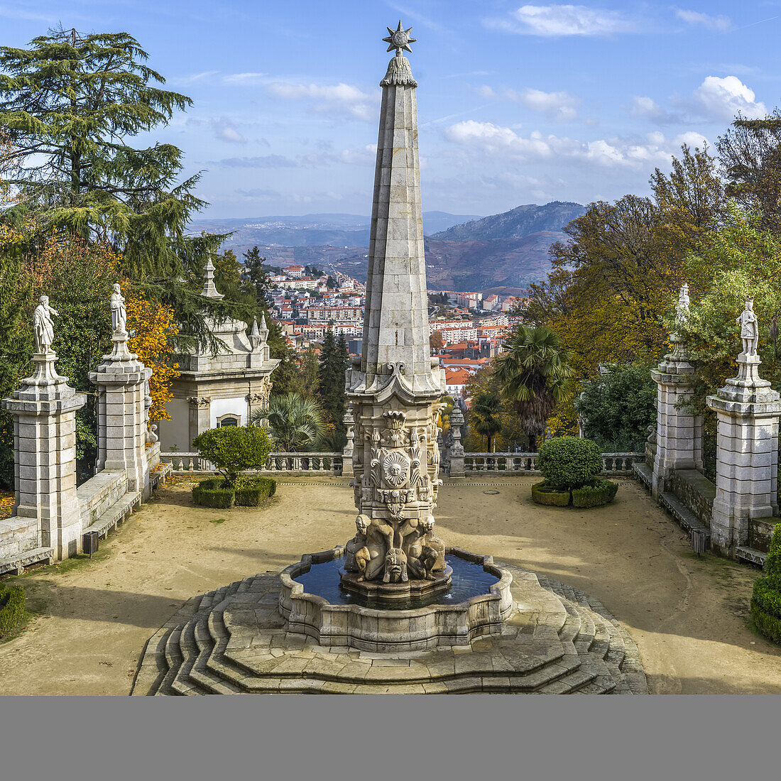 Shrine of Our Lady of Remedies with a view of Lamego; Lamego Municipality, Viseu District, Portugal