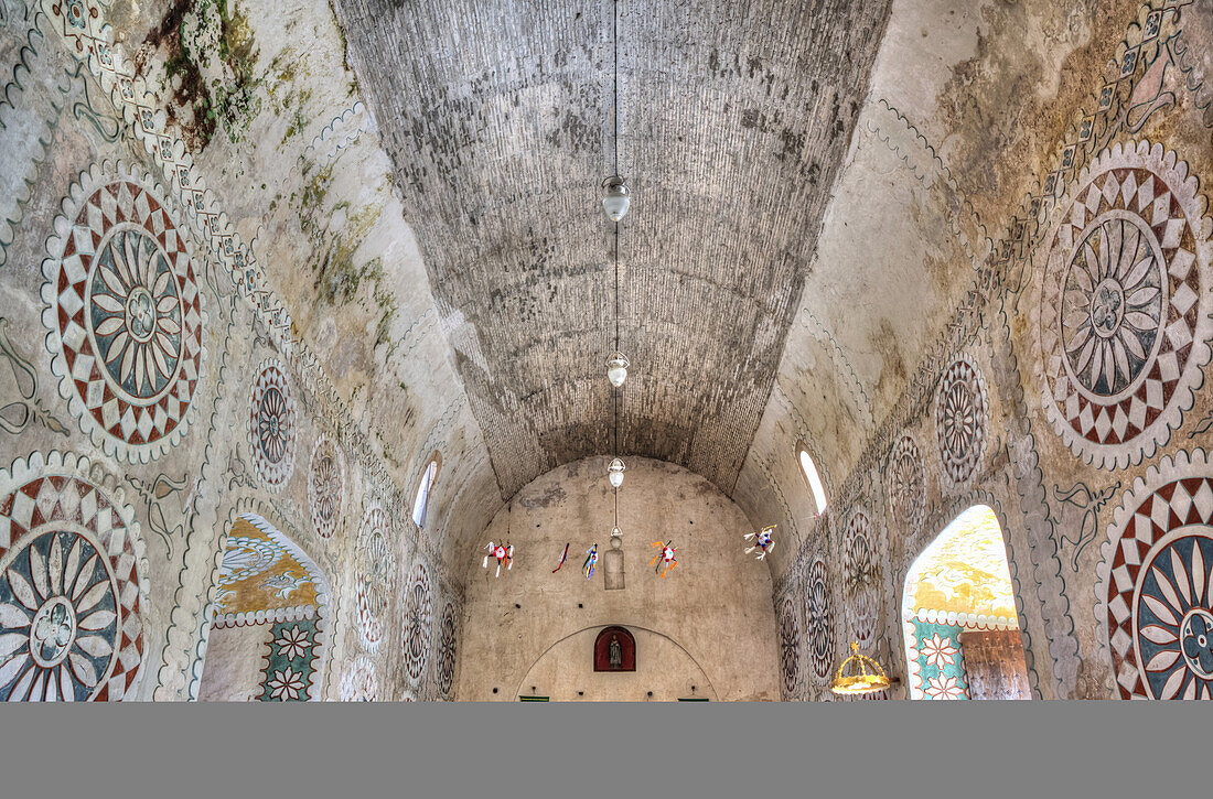 Interior, Ex-Convent of Santo Domingo, founded in 1646; Uayma, Yucatan, Mexico