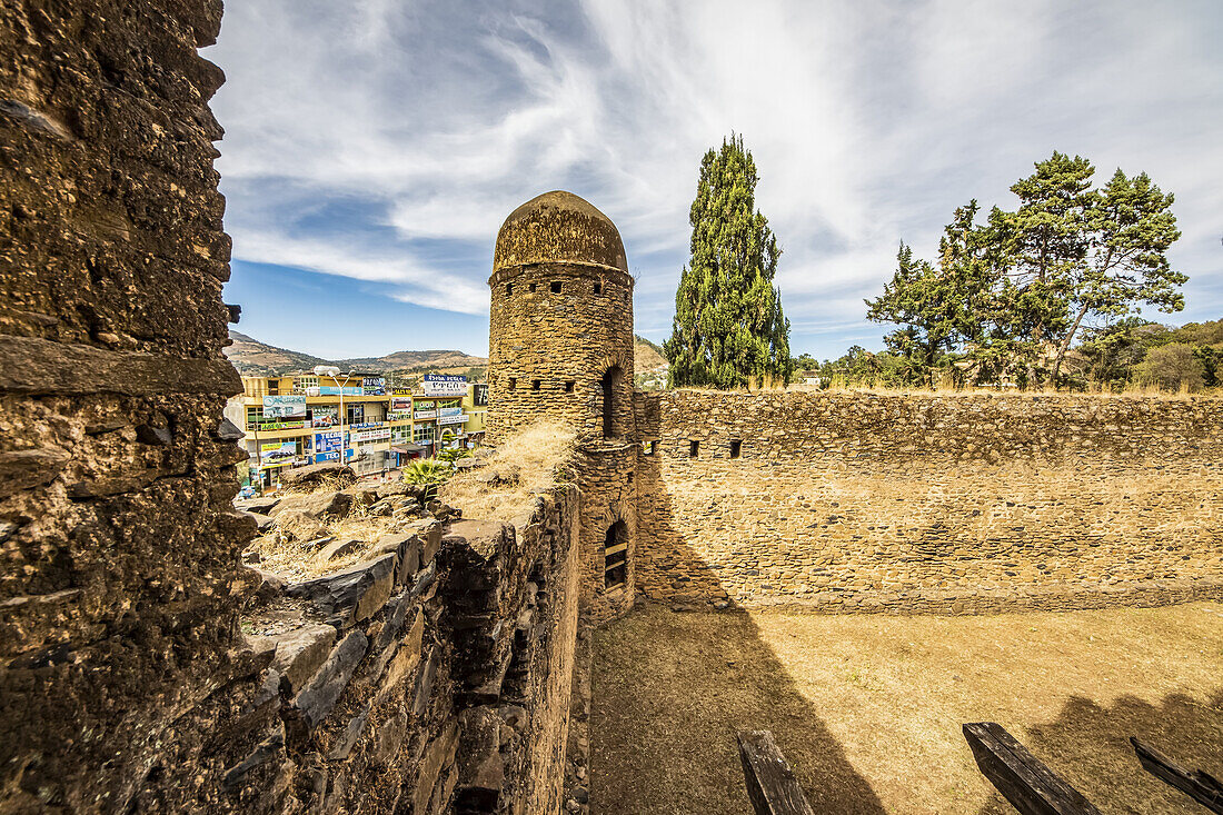 Wachturm, Fasil Ghebbi (Königliche Anlage); Gondar, Amhara-Region, Äthiopien.