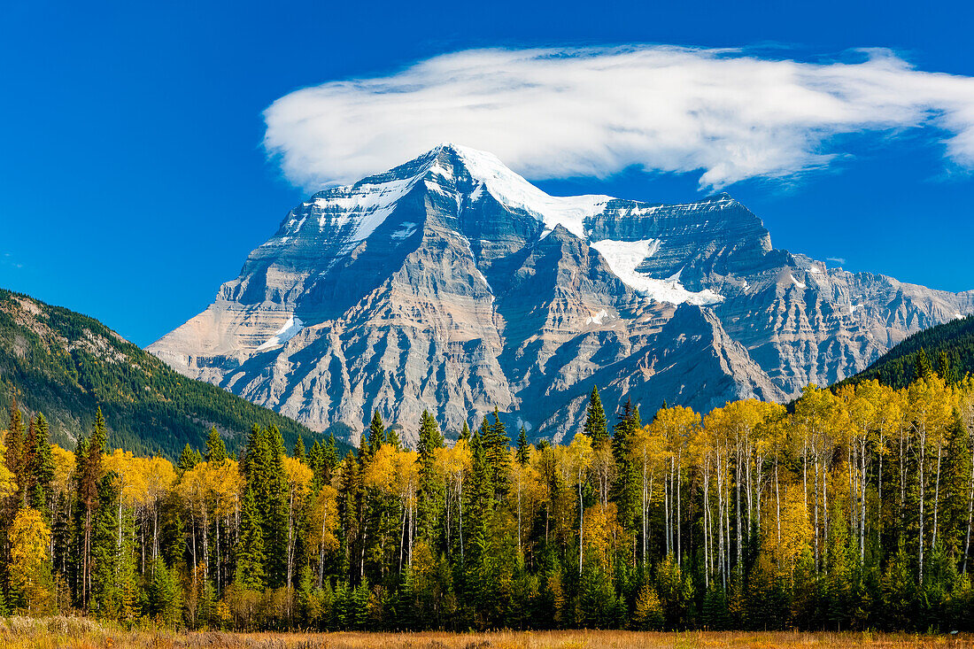 Mount Robson, Mount Robson Provincial Park, Kanadische Rocky Mountains; British Columbia, Kanada.