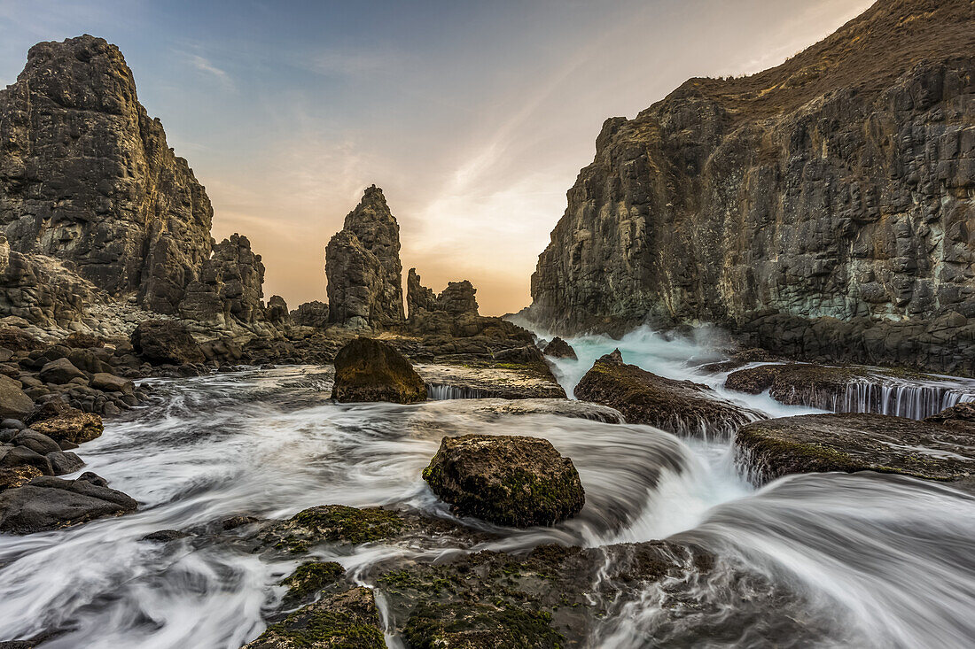 Pengempos, Areguling Beach at sunset; Lombok, Indonesia