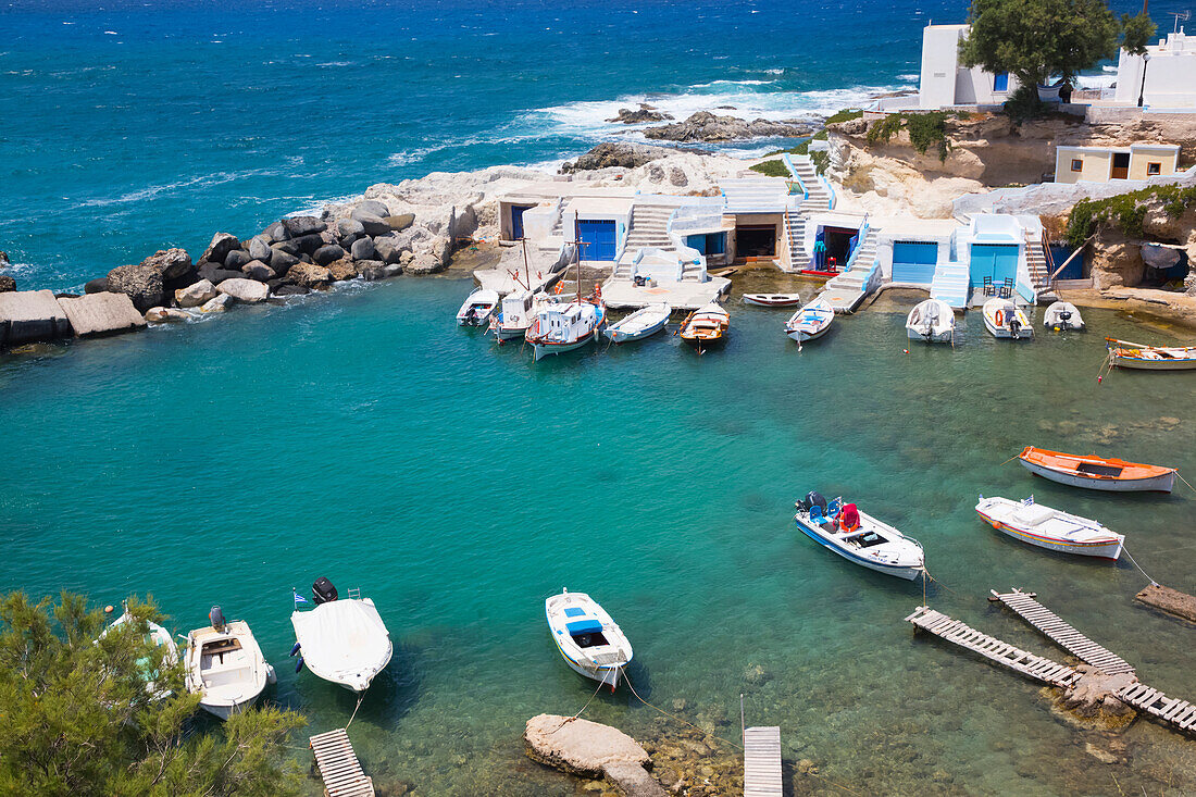 Harbour; Mandrakia Village, Milos Island, Cyclades, Greece