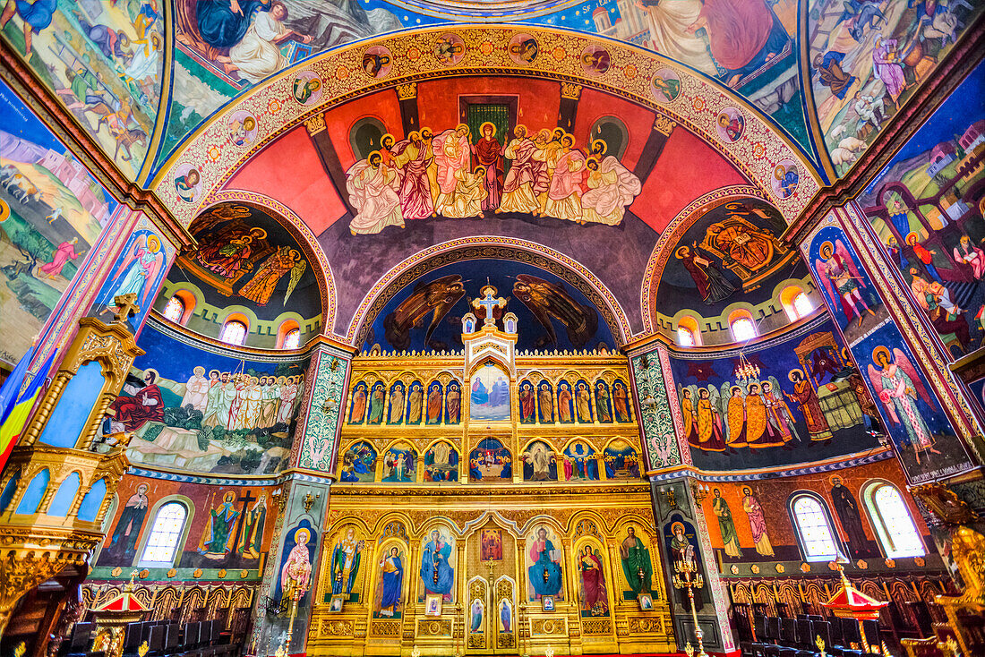 Frescoes, Holy Trinity Cathedral, founded in 1902; Sibiu, Transylvania Region, Romania