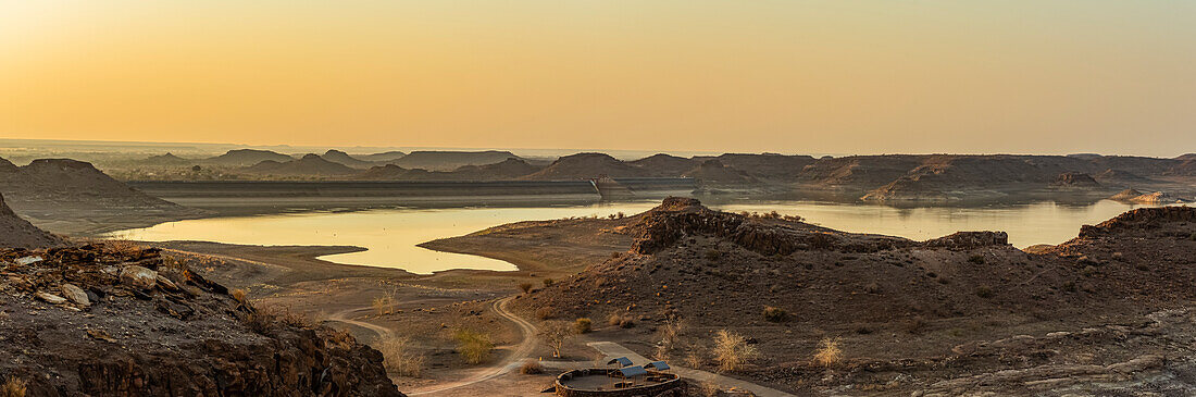 Hardap Dam at sunrise, Hardap Region; Namibia