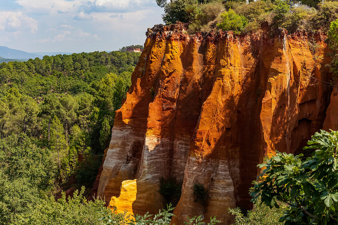 Ochre quarry in Roussillon, Luberon; Roussillon, Vaucluse, France