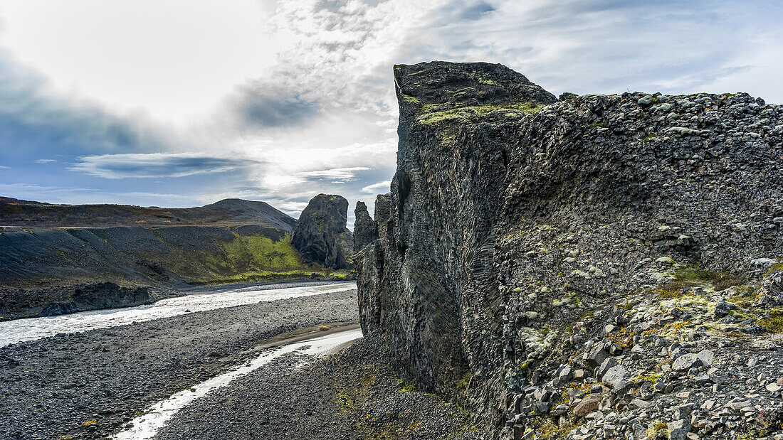 Vesturdalur Valley is an area in the north of Iceland known for its fascinating rock formations; Nordurthing, Northeastern Region, Iceland