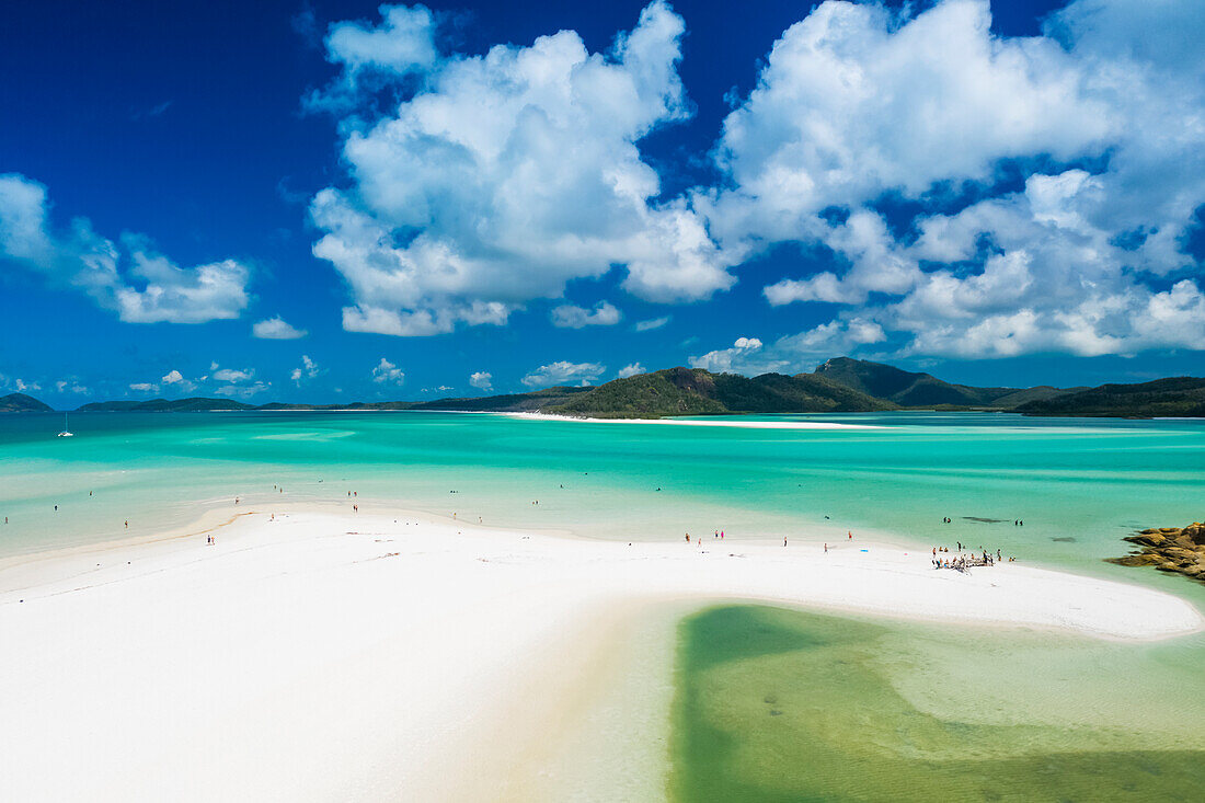 Sailing through the Whitsunday Islands to the white silica sands of Whitehaven Beach is a popular activity in Australia; Whitsundays, Queensland, Australia