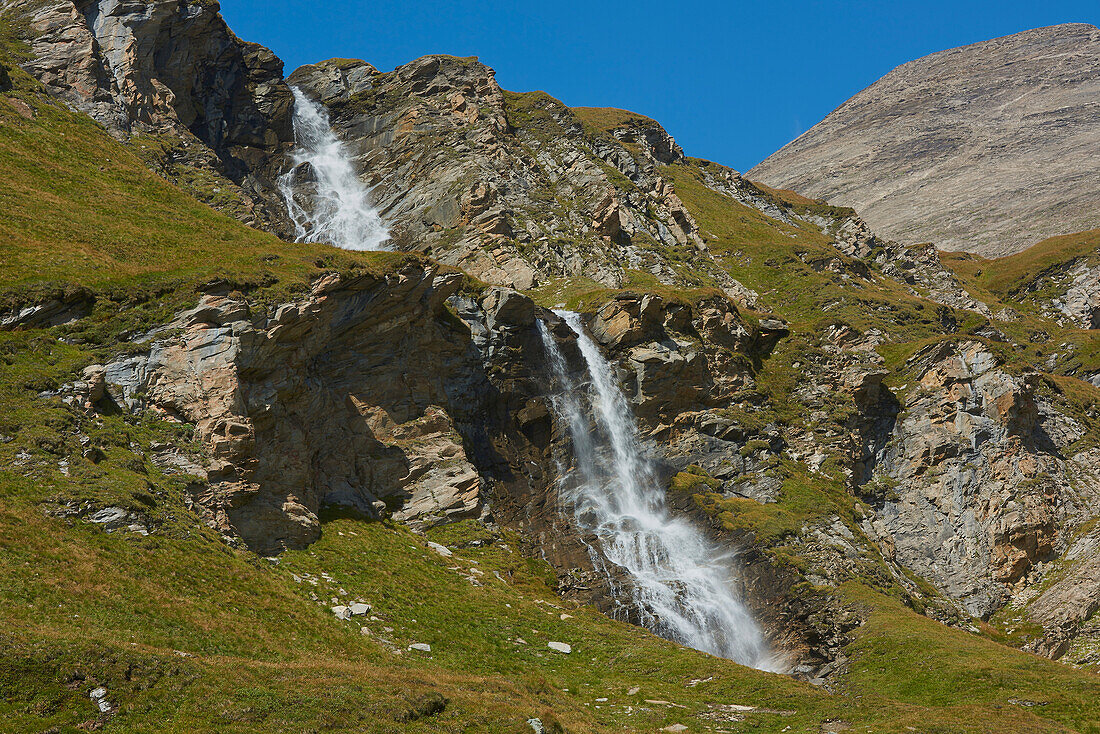 Waterfall at the Hochalpenstraße (Hochalpenstrasse) near Kaiser-Franz-Josefs-Höhe; Kärnten (Carinthia), Austria