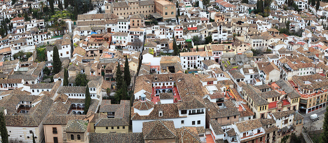 View Of Granada From Alhambra; Granada Andalusia Spain