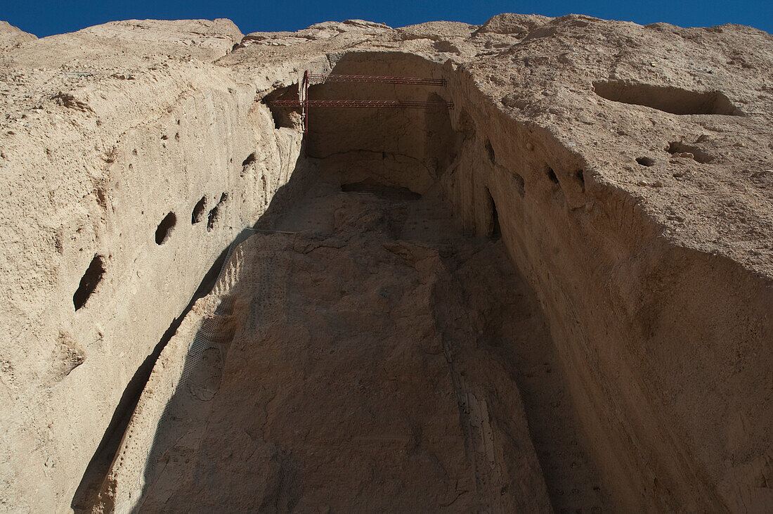 Nische des kleinen Buddhas (38 Meter - 2001 von den Taliban zerstört) in Bamiyan, Provinz Bamian, Afghanistan