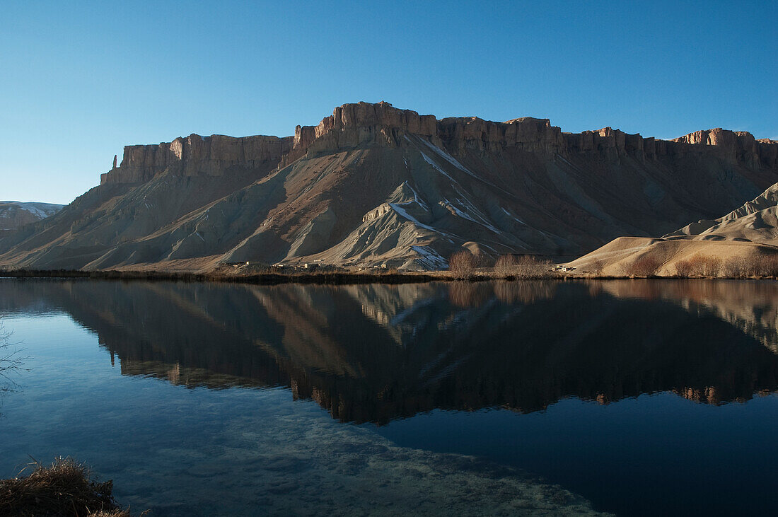 Hindu Kush Mountains Reflections In Band-I-Haibat (Dam Of Awe), Band-I-Amir, Bamian Province, Afghanistan