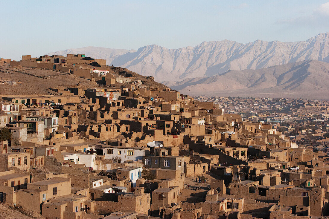 Houses On The Tapa Maranjan Ridge In Kabul, Afghanistan