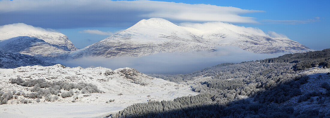 Schneebedeckte Landschaft im Winter bei Killarney; Grafschaft Kerry Irland