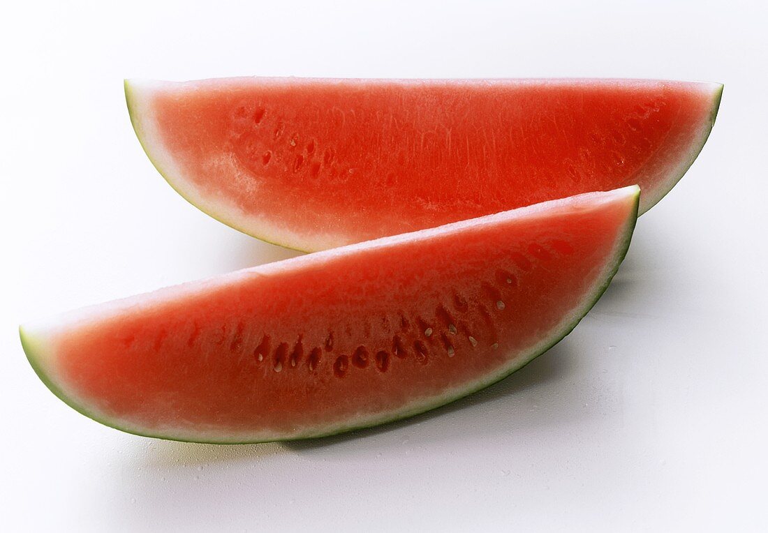 Zwei Wassermelonenschnitze