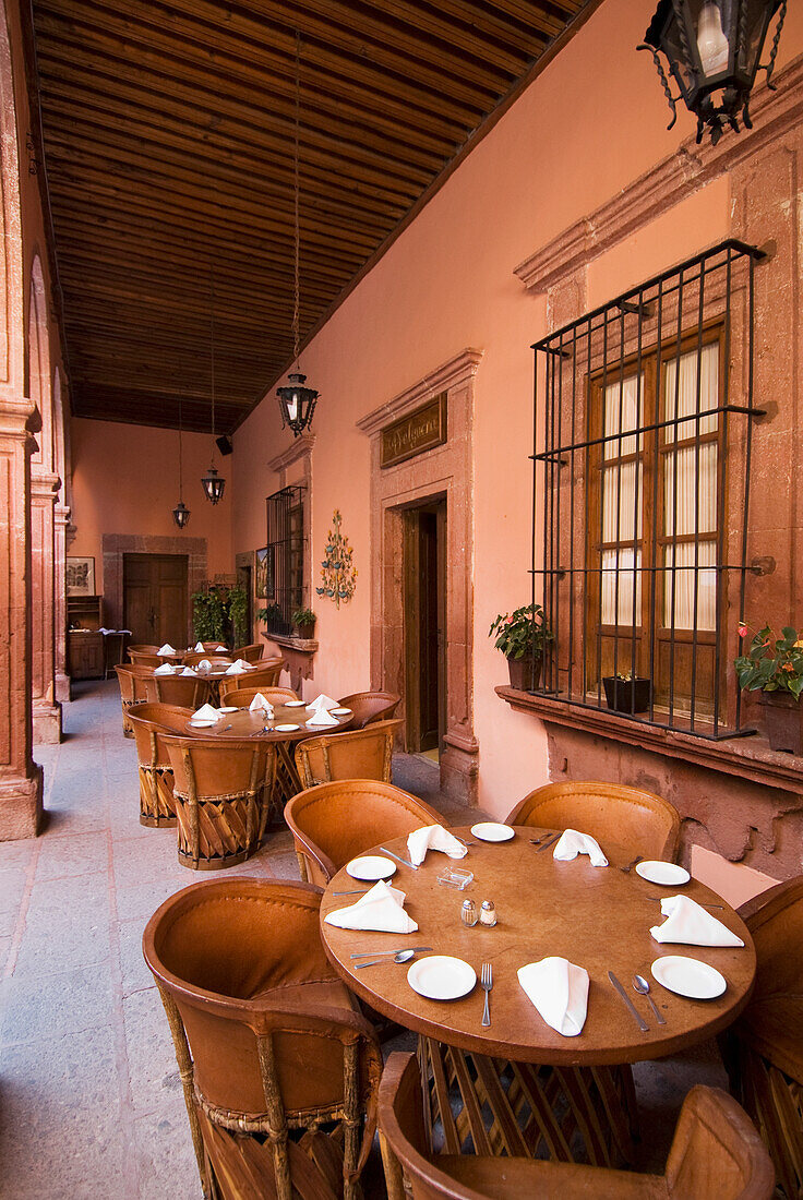 Mexiko, Guanajuato, San Miguel De Allende, Restaurant La Felguera. Nur für redaktionelle Zwecke.