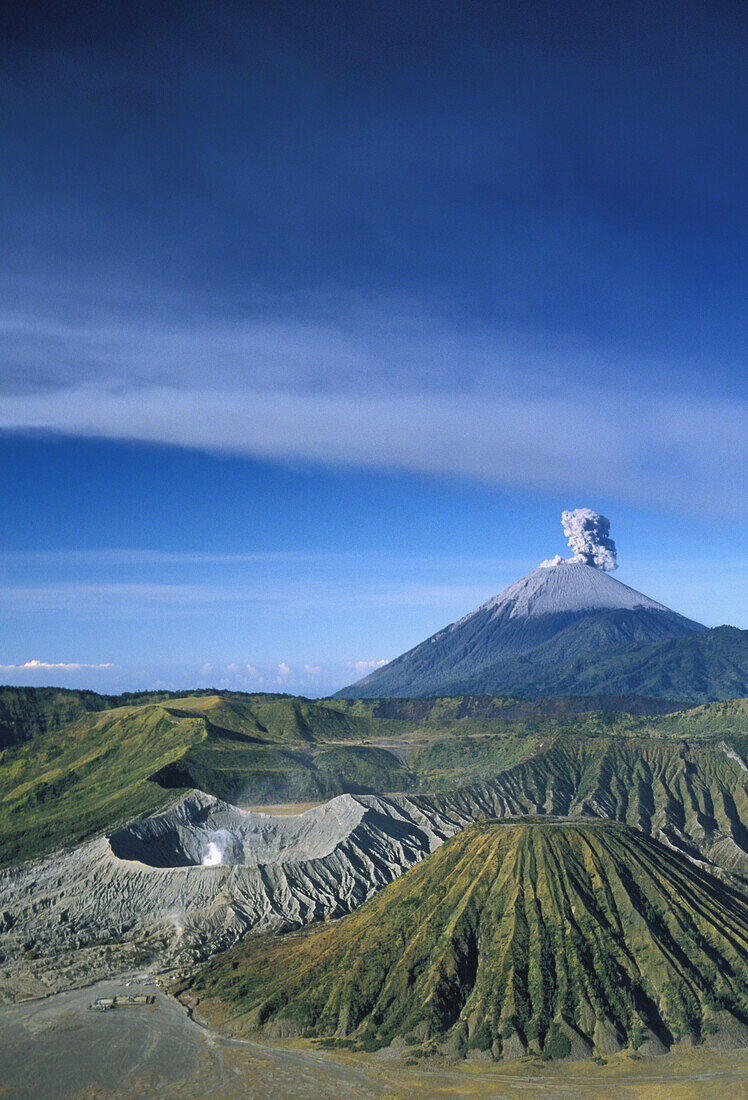 Indonesia, Java, Bromo Tengger Semeru National Park Overview, Volcano Erupts Background