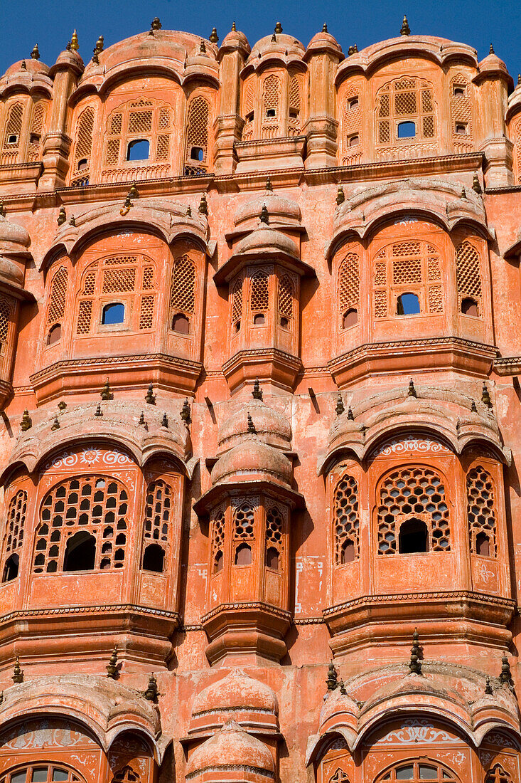 Indien, Rajasthan, Windpalast im Stadtzentrum der Pink City; Jaipur